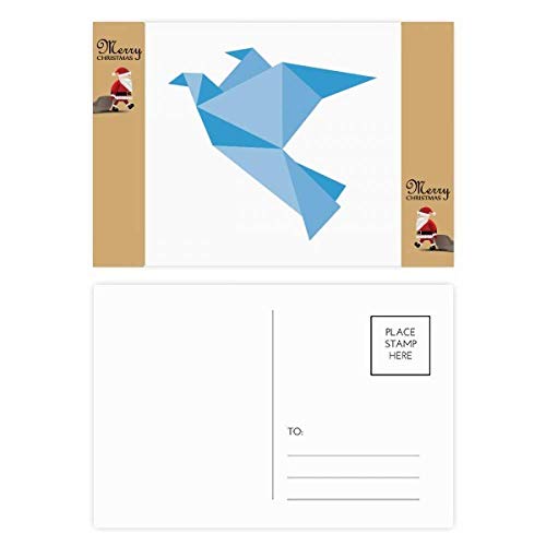 Carte postale de Noël origami bleu pour embellir vos messages de remerciement
