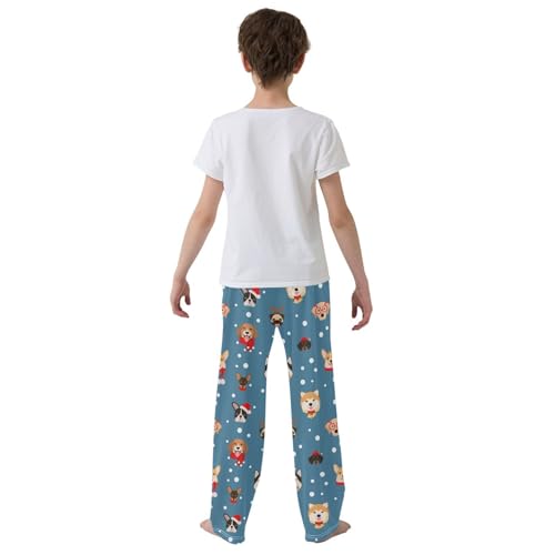 Boys' Pants Christmas Dogs Dark Cartoon Long Bottoms Jogger Pants Elastic Waist Trousers with Pockets S-XL3