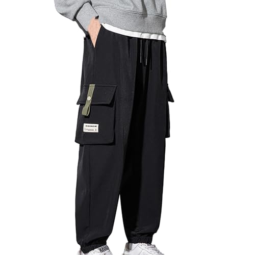 Pantalon cargo homme élastique avec poches multiples style jogging