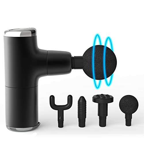 Image of Lifelong Wireless LLGM27 Powerful Gun Massager with 4 Heads|Deep Tissue Percussion Muscle Massager for Pain Relief & Recovery|Portable Handheld Electric Fascial Gun Massager (1 Year Warranty, Black)