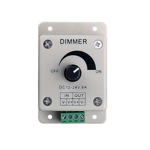 LED Dimming Knob Switch DC 12V 24V 8A Adjustable Brightness Light Bulb Lamp Driver Single Color Light Power Controller