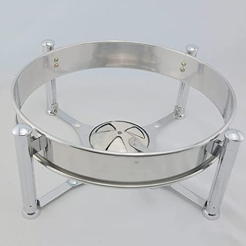 hyywmgx Runder Chafing Dish aus Edelstahl in voller Größe, Chafers und Buffetwärmer-Sets mit Essenspfanne, Rahmen… – Bild 6