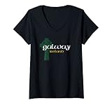 Womens Galway Ireland County Celtic Gaelic Football and Hurling V-Neck T-Shirt