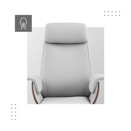 MARK ADLER Boss 8.2 White ergonomiczny fotel biurowy, fotel szefa, krzesło obrotowe, regulacja wysokości, funkcja przechylania, podłokietnik, obciążenie do 130 kg, do biura domowego, ze sztucznej