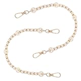 Gadpiparty Correa de Cadena de Perlas para Bolso, Repuesto Metálico Dorado Claro 39 Cm, 2 Piezas Decorativas para Bolso de Mano, Accesorio para Mujer en Reuniones Formales y Uso Diario