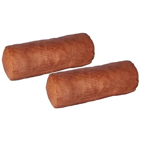 Ganloz Round Cervical Roll Cylinder Bolster Pillow Cover | Ergonomically Designed for Head, Neck, Back, and Legs, Ideal for Spine and Neck Support, 5x20 Inches, Beige Artical Pack of 2 Cover