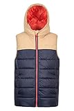chaleco acolchado niño benetton Capucha Mountain Warehouse Rocko Chaleco Acolchado con Textura para niños - De Microfibra, con Capucha Ajustable, Impermeable, para la Lluvia - Ropa Infantil para el Invierno Azul Marino 3-4 Años