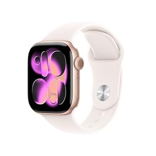 Apple Watch Series 11 GPS, Cassa 42 mm in alluminio color oro rosa con Cinturino Sport rosa fard - S/M