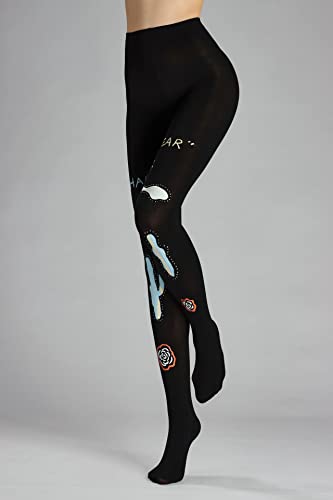 Image of Sahabowi Women Tights, Sheer High Waist Pantyhose, Vintage Control Top Stockings, Siwa opaque print1