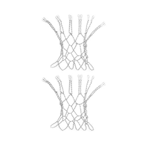 Besportble Kids Outdoor Playset 2Pcs Metal Basketball Net Chain Galvanized Steel Chain Basketball Net For Outdoor Indoor Basketball Hoop Sports Training Professional Competitions Outdoor Basketballs #TOP16