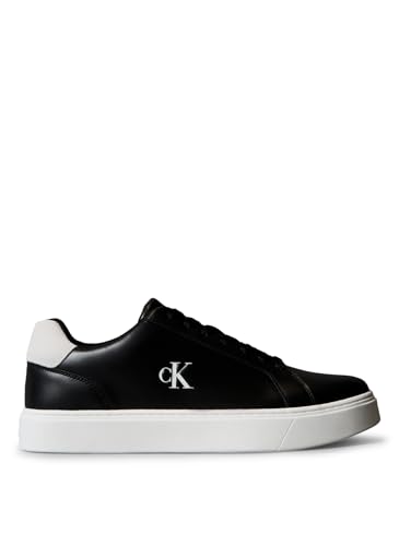 Calvin Klein Uomo Sneakers Con Suola Preformata Classic Laceup In Pelle, Nero (Black/Bright White), 40 - 7
