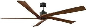 Monte Carlo 5ASPR70AGP Aspen 70" Indoor/Outdoor Damp Ceiling Fan with Remote Control, 5 Dark Walnut Blades, Aged Pewter