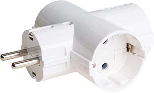 SOLERA 186 Adaptador bipolar de 3 tomas con T/T lateral 16A, 250 V, Blanco