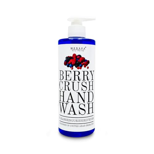 MEDSPACLINIC Berry Crush Jabón de Manos, Enriquecido con Extracto de Bayas, Limpiador y Refrescante, Botella Azul