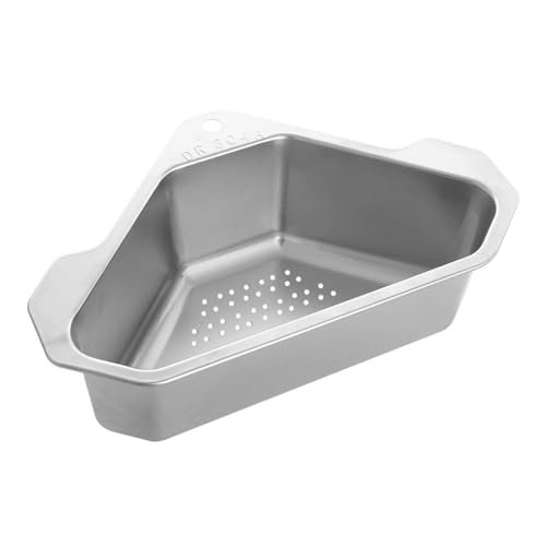 Hemobllo Stainless Steel Corner Sink Strainer Basket 9.64X5.9X2.95In Hanging Drain Basket for Kitchen Food Waste and Vegetable Cleaning