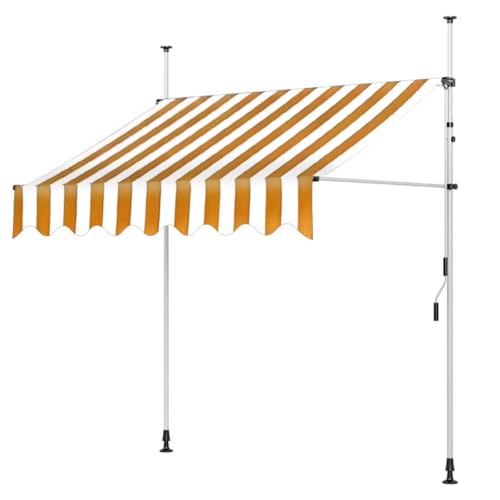 sunbiaouk Intrekbare terraszonwering voor buiten, verstelbare pergola-schaduw, Hoek- en hoogteverstelbaar, tuinoverkapping met handzwengel, Geen Boren(B,6.6ftx3.9ft)