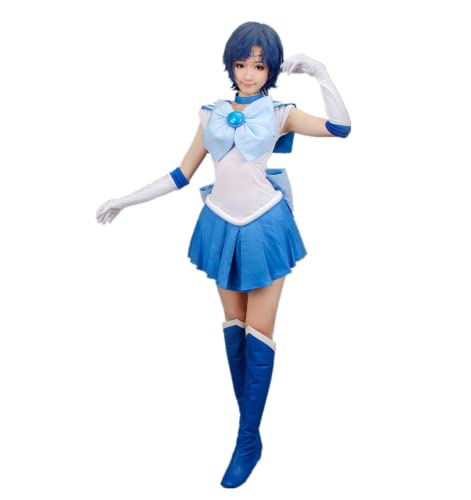 MANMICOS US size Anime sailor mercury cosplay Costume cosplay outfit women skirt suit (X-Large)