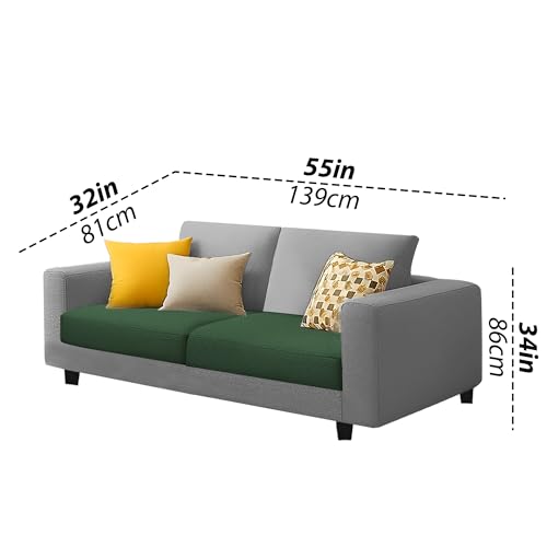 Image of Galib 2 Seater Sofa Set for Living Room (Green Grey Fabric) Premium Fabric Sofa Set