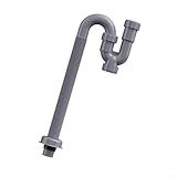 Tubo de drenaje retráctil en U para lavabo y fregadero de cocina con material ABS para permitir una instalación eficiente en el espacio y optimización del flujo (60 cm)
