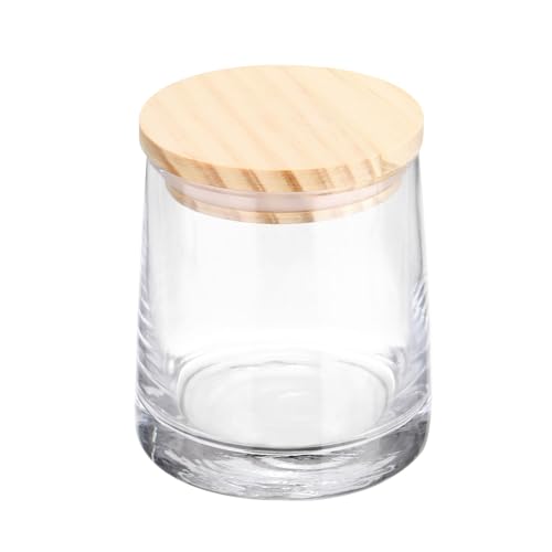QUARKZMAN 1 set de Vasos de Whiskey 8.5 oz Vasos de Whiskey Transparentes con Tapa de Madera para Ron Vasos de Vidrio Antiguos para Cócteles Cerveza en Casa Bar Cumpleaños, Transparente