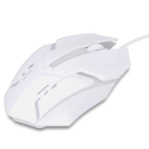 Image of Natation Wired Gaming Mouse 1 Pc - 3-Button X1, 1200 DPI Adjustable, Rainbow LED Lights, Durable Surface-Friendly Design, High-Precision Sensor, USB Plug & Play for PC, Laptop, Office & Gaming (White)