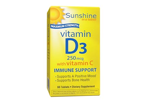 Sunshine Vitamin D 10,000 IU, Healthy and Strong Bones, 30 Servings