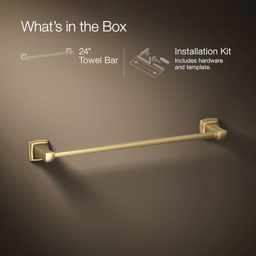 Kohler 27410-2MB Riff® 24" Towel bar, Vibrant Brushed Moderne Brass by Kohler - Image 9