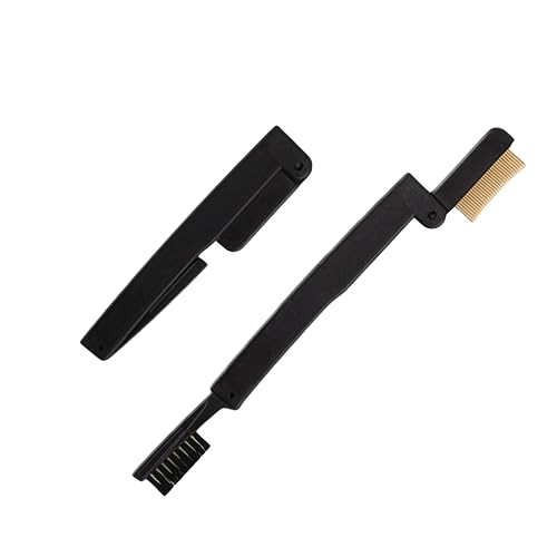 FOYTOKI Folding Eyelash Comb Eyebrow Brush Dual-sided Makeup Tool for