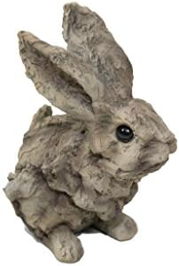 Brown & Ginger Flopsy Turvy Garden Friends - Wood Effect Garden Sculptures (Tom Bunny)