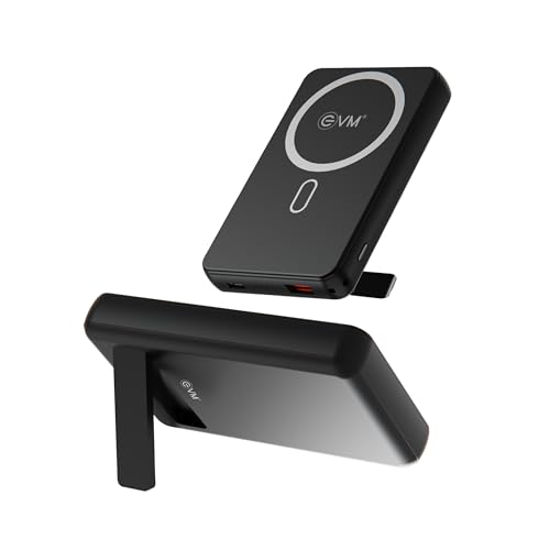 EVM EnMag Ace P0301 10000mAh Power Bank – 15W Wireless Charging, 22.5W Fast Charging, Magnetic Compatible-(EVM P0301-Black)-2 Year Warranty