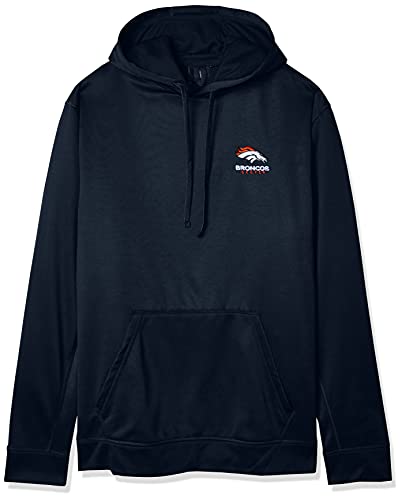 NFL Denver Broncos Adult Champion Polyester Tech Fleece Pullover, X-Large, Navy