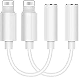 [Apple MFi Certified] Headphone Adapter for iPhone, Belcompany 2 Pack Lightning to 3.5mm AUX Earphone Audio Stereo Converter Compatible with iPhone 13/12/11/XS/XR/X/iPad, Support Call & Music Control
