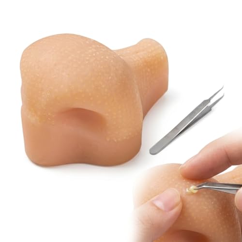 Silicone Pimple Popping Toy for Stress Relief Nose Shaped Zit Popping Fidget for Adults Sensory Anxiety Relief Toy for Office Desk and Travel Skin Tone