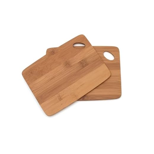 Lipper International Tábuas de corte finas de madeira de bambu para cozinha com orifício oval no canto, conjunto de 2 tábuas, 15 x 20 cm