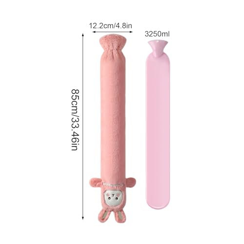 Bouillotte d'eau chaude longue avec housse lapin, idée cadeau douce - 5