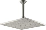 KOHLER K-13696-BN 10-Inch Contemporary Square Rain Showerhead, Vibrant Brushed Nickel