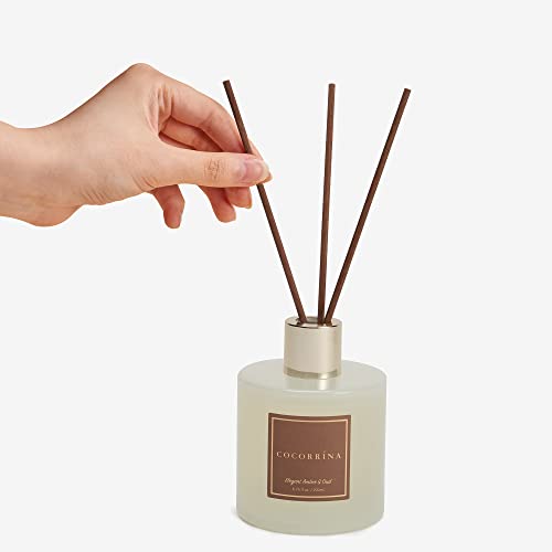 Cocorrína Reed Diffuser Set, 6.7 Oz Elegant Amber& Oud Scented Diffuser With Sticks Home Fragrance Essential Oil Reed Diffuser For Bathroom Shelf Decor #TOP4