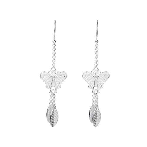 Boucles d'oreilles pour filles style vintage papillon filet argent s925