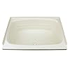 Lippert Replacement 24" x 38" Parchment Bathtub with Center Drain, Scratch-Resistant ABS Acrylic for RVs, Travel Trailers, 5th Wheels, Motorhomes - P2438CDSPK