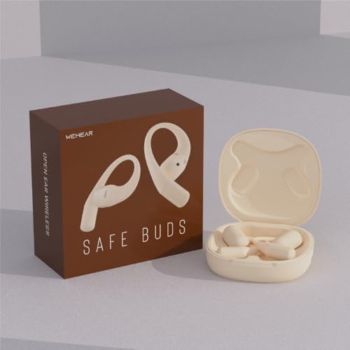 Image of NG Earsafe x WeHear SafeBuds Open Ear OWS Earbuds | AI Translation 100+ Languages | Live Transcription | 30H Battery | 15mm Driver | Dual Pairing | IPx4 | Touch Controls | HD Calls | Ivory