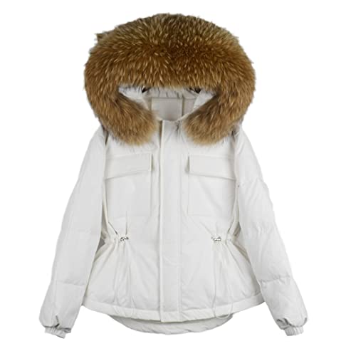 Doudoune en duvet de canard 90% et capuche fourrure Black Fur1