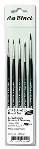 da Vinci Brushes 5598 Casaneo Künstlerpinsel-Set, rund, Größen 0, 1, 2, 3, 4, Schwarz, 5 Stück
