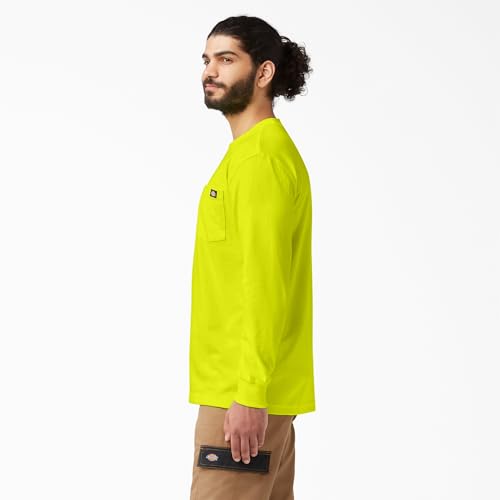 Dickies Mens Long Sleeve Heavyweight Neon Crew Neck Tee T Shirt, Bright Yellow, X-Large US by Dickies - Image 4