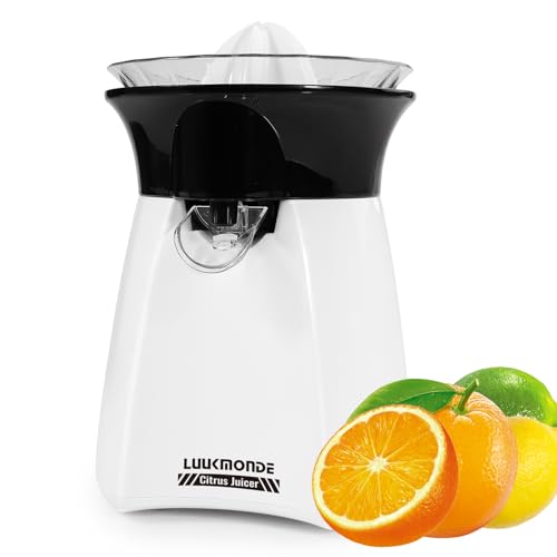 LUUKMONDE Electric Citrus Juicer with Lockable Spout - Electric Lemon Squeezer & Orange Juicer with Powerful Motor - Ideal for Orange, Lemon, Lime, and Grapefruit - D-8016A, Beige