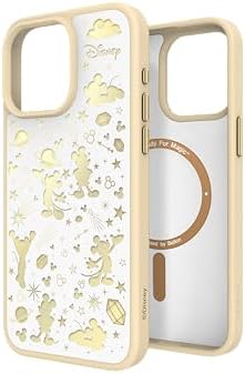 【スターミッキー・ホワイトゴールド】Belkin iPhone 15 Pro Max用ケース MagSafe対応 マグネット搭載 薄型 超耐衝撃 UV耐性 黄ばみ防止 ソフト MSA018qcWG-DY