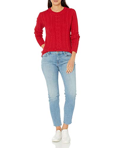 Amazon Essentials Women's Fisherman Cable Long-Sleeve Crewneck Sweater (Available In Plus Size), Red, Large #TOP3