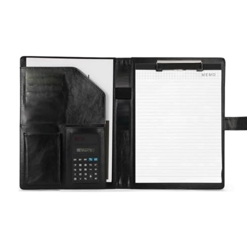 Classeur A4 en cuir PU avec calculatrice et presse-papiers pour ranger vos dossiers de bureau