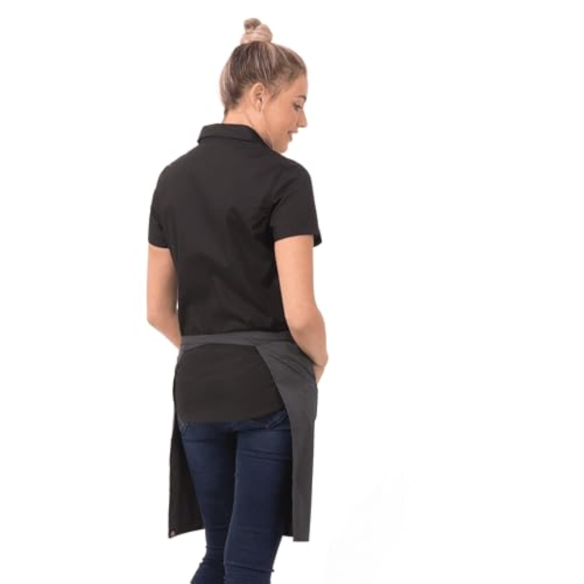 Half Bistro Apron, Dark Gray, One Size