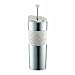 Bodum Travel Press, Stainless Steel Travel Coffee and Tea Press, 15 Ounce, .45 Liter, White