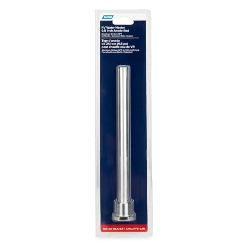Camco Aluminum RV Water Heater Anode Rod - 3/4 Inch NPT Fits Suburban/Mor-Flo Models - 5/8 Inch x 9.5 Inch - Extends The Life of Water Heaters by Attracting Corrosive Elements (11563)